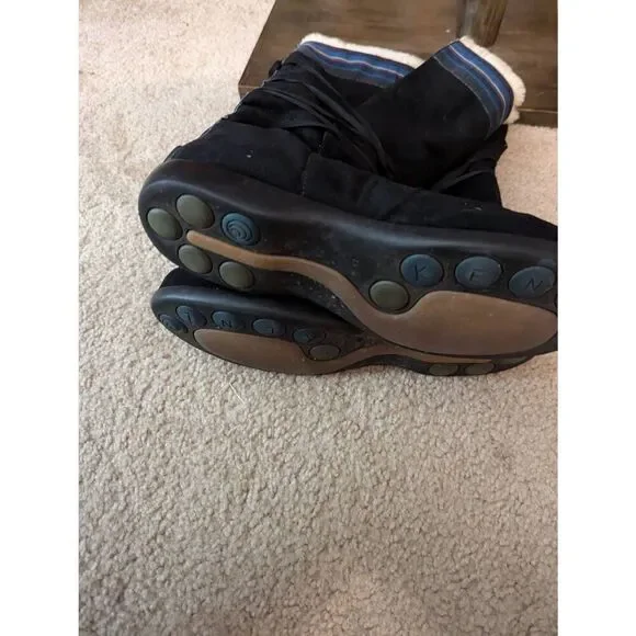 Kenzo Women’s EU 40 US 10 Black Sherpa Lined Tall Boots Snow Rain